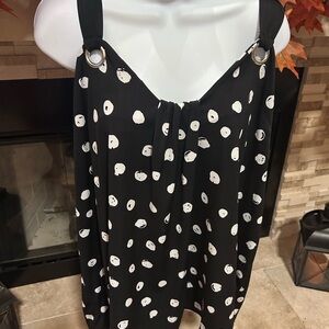 Lane Bryant Black Top with White Accents